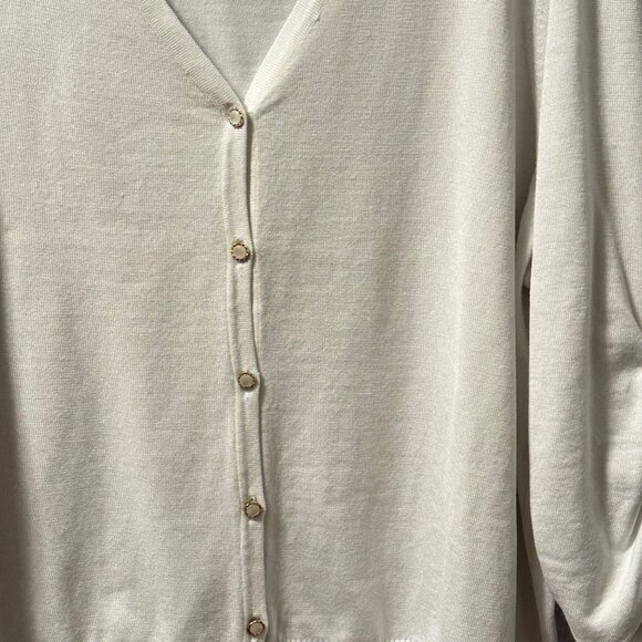 Tint & Shadow Womens V-Neck Cardigan Sz 3X White sweater - Picture 7 of 12